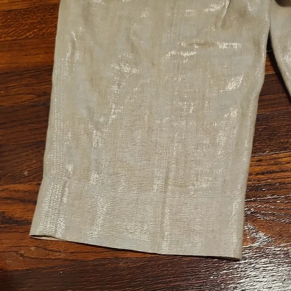 J. Crew City Fit 100% Linen Shiny Metallic Beige Bermuda Shorts Tailored Fit - Picture 8 of 9